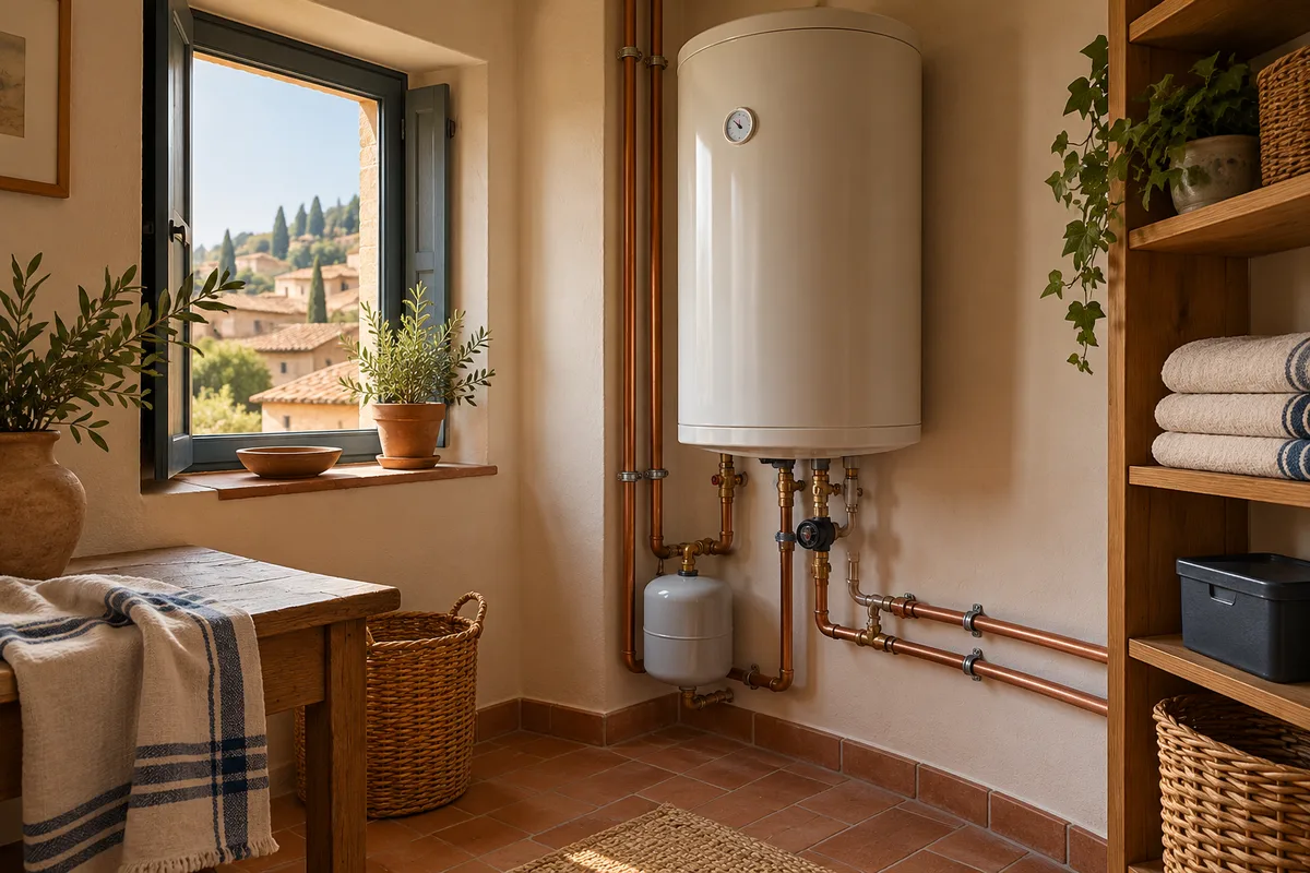 Boiler chiuso in un ambiente domestico ordinato